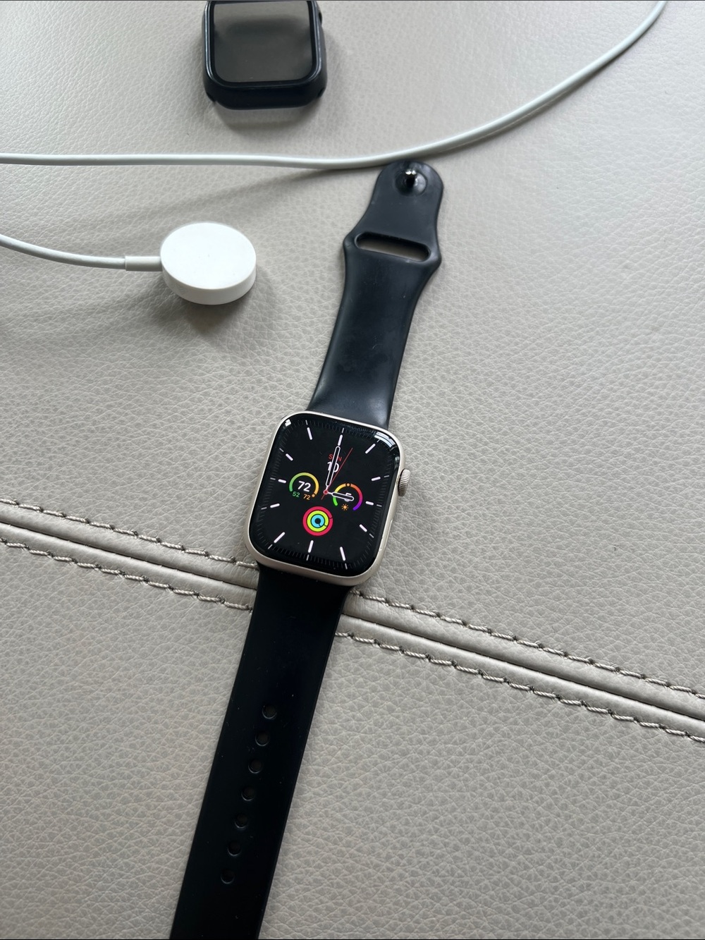 Apple Watch Series 7 Smartwatch with Black Silicone Band and Magnetic Charger - Picture 4 of 8